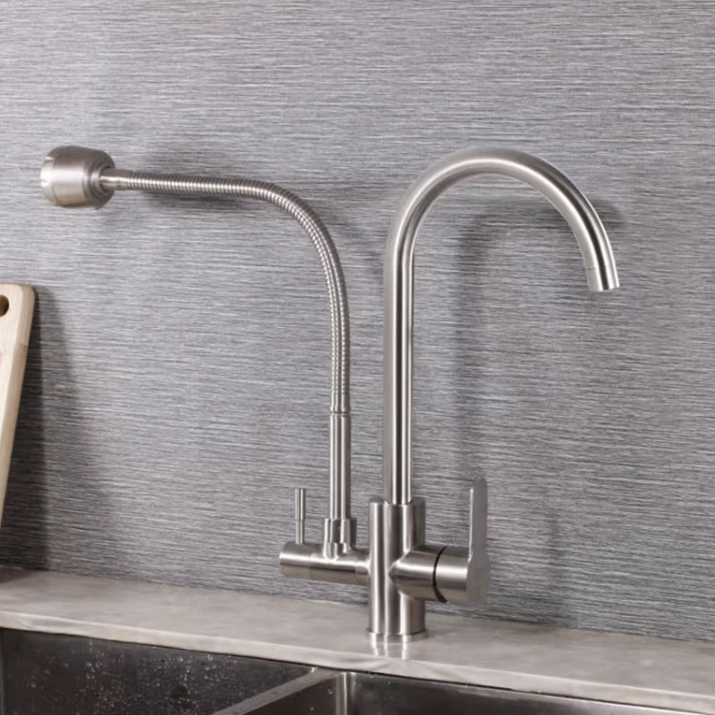 Stainless Steel Kitchen Sink Faucet With Rotatable Spray Head-YSKF059