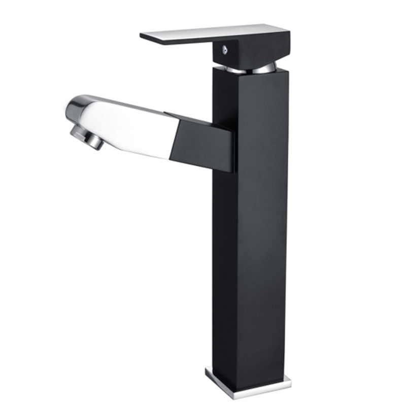 Tall Single Handle Bathroom Vessel Faucet With Sprayer-YSBF033