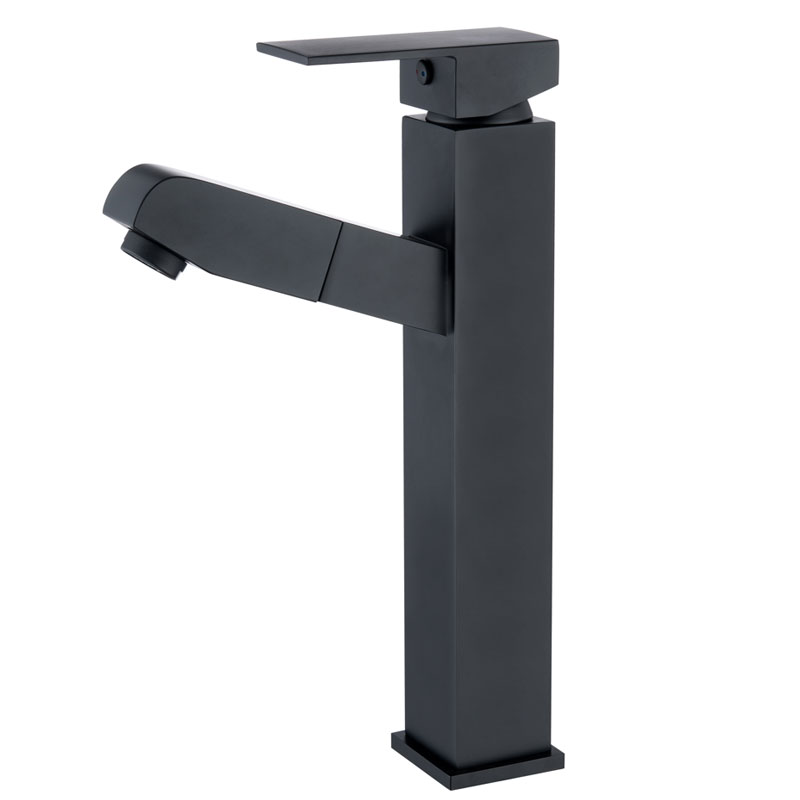 Tall Single Handle Bathroom Vessel Faucet With Sprayer-YSBF033
